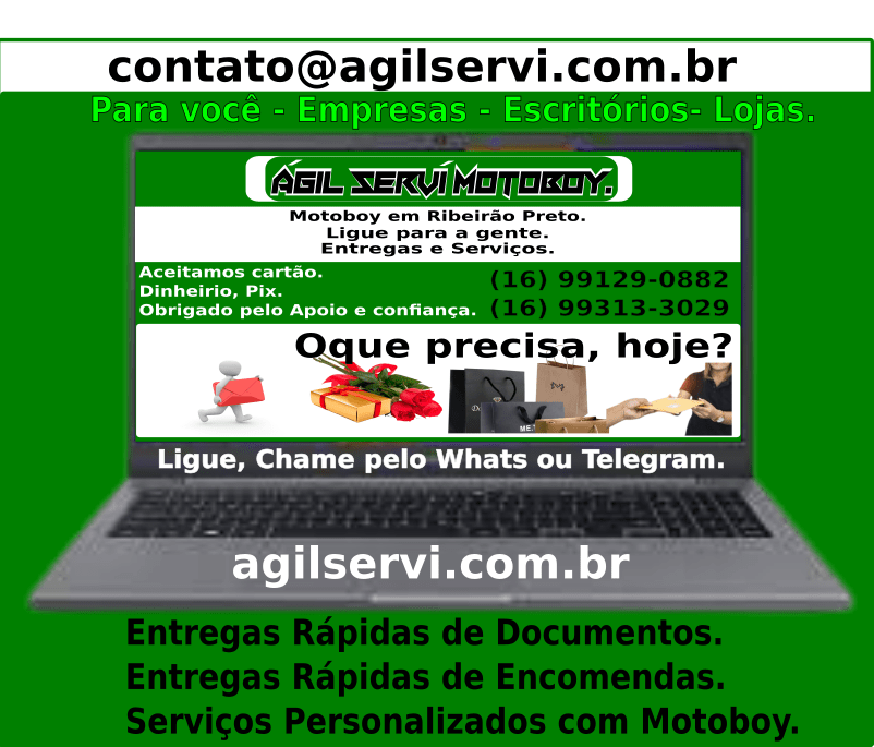 Motoboy para entregas rápidas de documentos e encomendas em Ribeirão Preto, conta com os serviços personalizados com motoboy da Agilservi entregas.